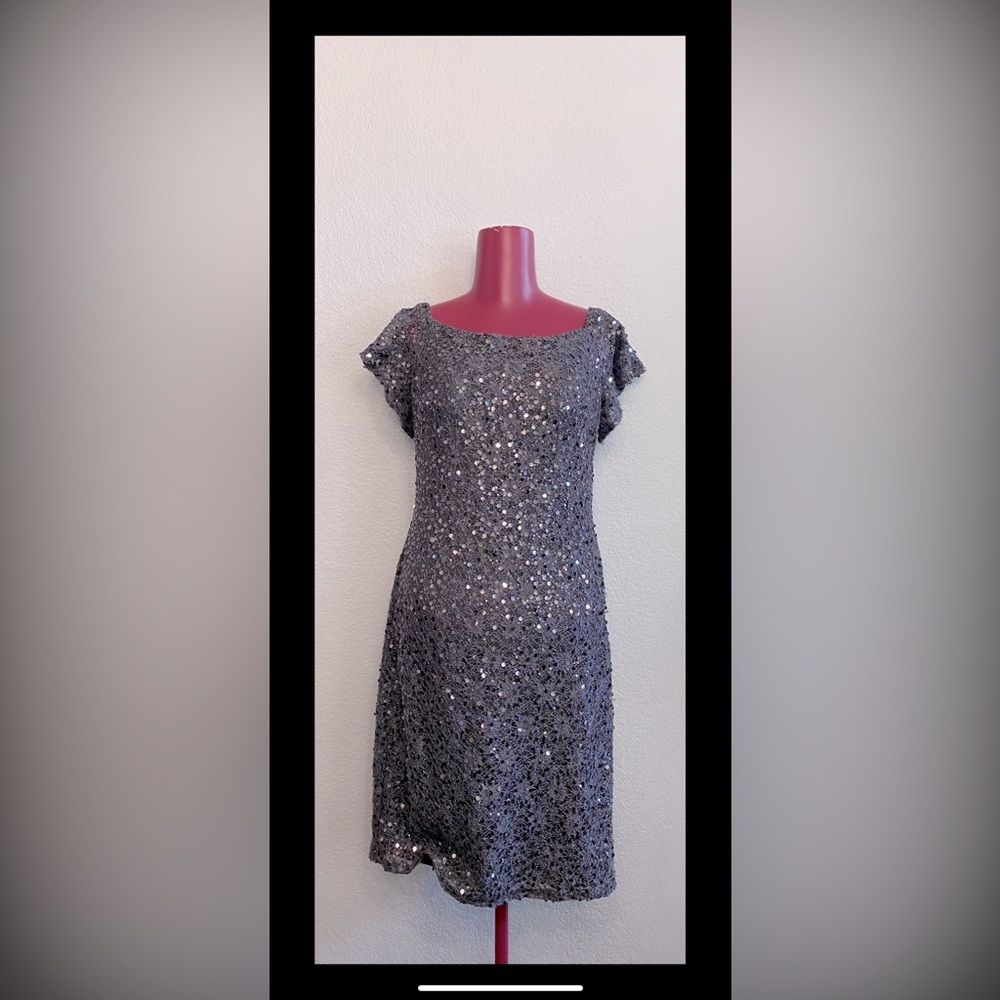 Elegant Gray Sequin Dress